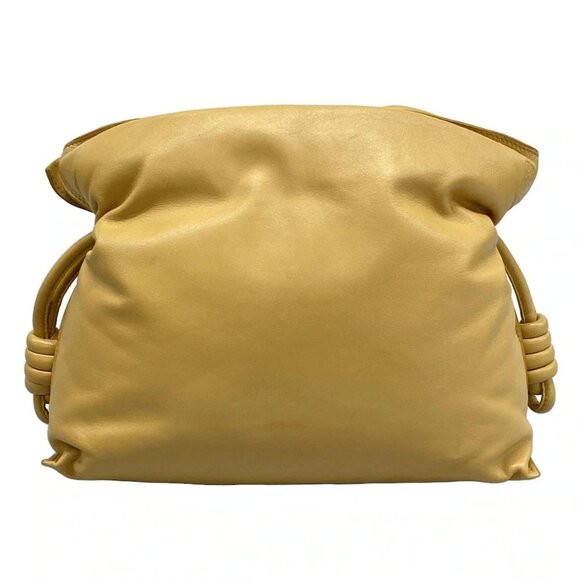Auth LOEWE Flamenco Clutch Puffer - Light Brown Nappa Leather Clutch Bag